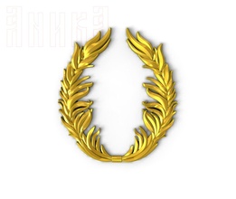 wreath medal coin badge 3d print model - Mito3D
