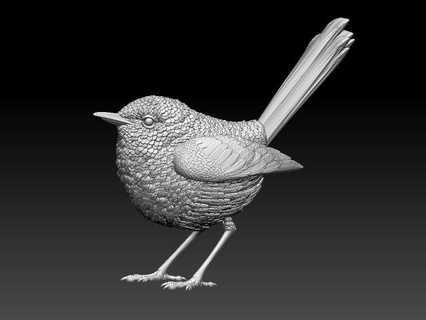 reyezuelo pájaro escultura aves alto impresión estatua piñonero gorrión ruiseñor teta interior Arte 3d print model - Mito3D