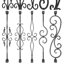 wrought iron bundle no02 railing 3d model in stair 3dexport fencing handrails fence metal bronze counter staircase stairwell balcony hedge forged set 3d print model - Mito3D