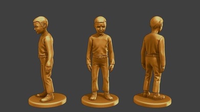 ww2 gündelik oğlan cb1 001 heykel minyatür savaş şekil Dünya Savaşı II insanlar çocuklar oynama çocuk kız kask aksiyon ayakta durmak action figure 3d print model - Mito3D