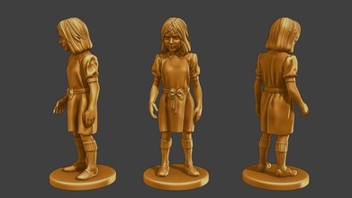 ww2 casuale ragazza cg1 001 scultura miniatura guerra figura seconda mondiale ragazzo bambini giocando bambino casco azione In piedi action figure 3d print model - Mito3D