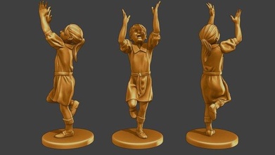 ww2 gündelik kız clg1 008 heykel minyatür savaş şekil Dünya Savaşı II oğlan insanlar çocuklar oynama çocuk kask aksiyon ayakta durmak action figure 3d print model - Mito3D