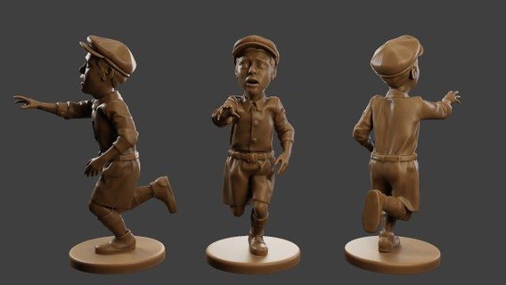 ww2 scared little boy slb1 004 figurines action-figure toy-soldiers war military-miniatures historical-soldiers people children casual war-figurines battle-scene-miniatures miniature-kid girl child scale-model-miniature action stand 3d print model - Mito3D