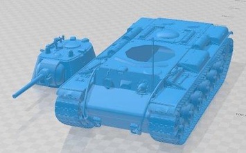 ww2 soviétique réservoir kv1 imprimable micro échelle guerre modèle loisir rc 3d print model - Mito3D