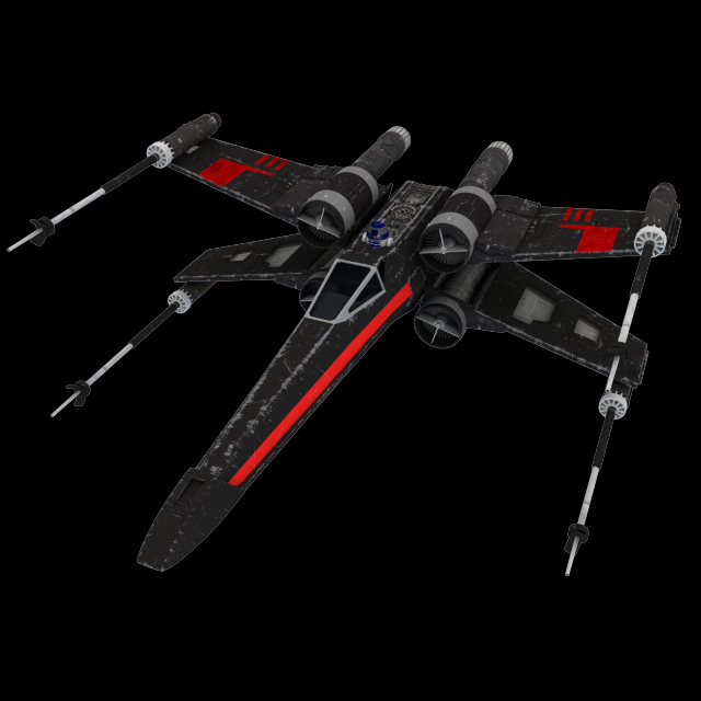 x-wing fighter black 3d model in 3dexport star wars xwing starwars 3dxwing resistance military assault t70 t-70 rebelian skywalker ship space spaceship t-70x-wing toy 3D print model - Mito3D