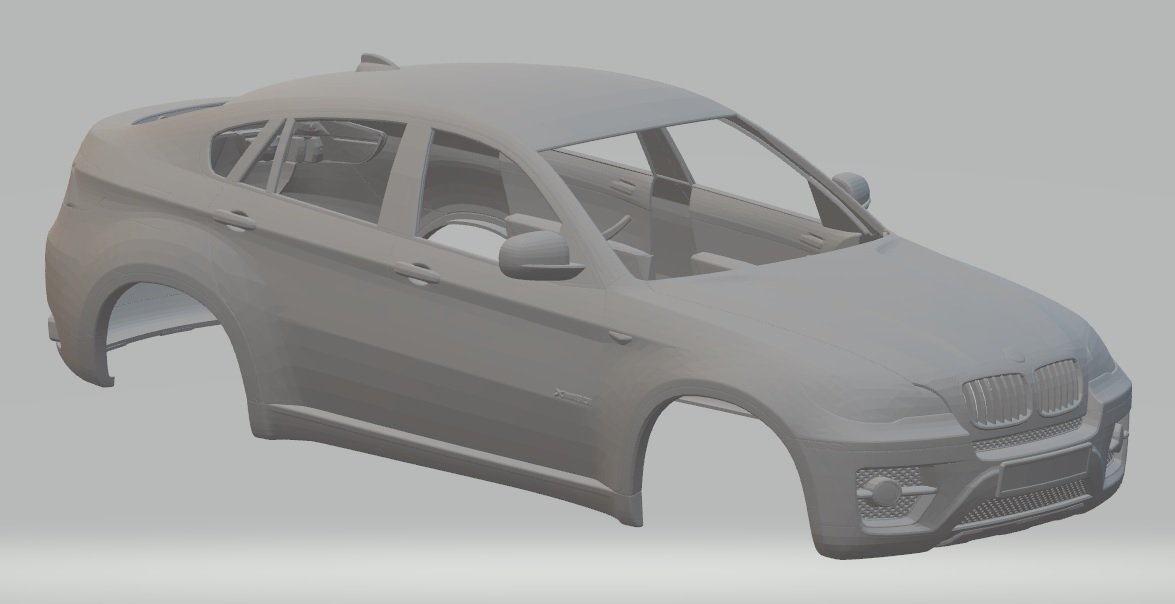 x6 e71 printable body car 3d print model in automotive 3dexport slot scalextric tamiya rc 1-10 1-14 1-24 1-32 3D print model - Mito3D