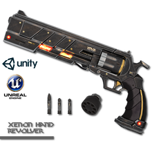 xenon hand revolver sci-fi gun handgun rifle sniper weapon explosive ammo battle combat fantasy sf rigged animated bullet laser blade pistol beam 3d print model - Mito3D