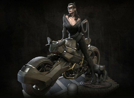 xm studios catwoman stl prêt impression monstres créatures 3d print model - Mito3D