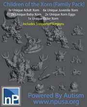 xorn family - children xorn xorn rock elemental earth dnd dungeons dragons creature monster underdark 3d print model - Mito3D