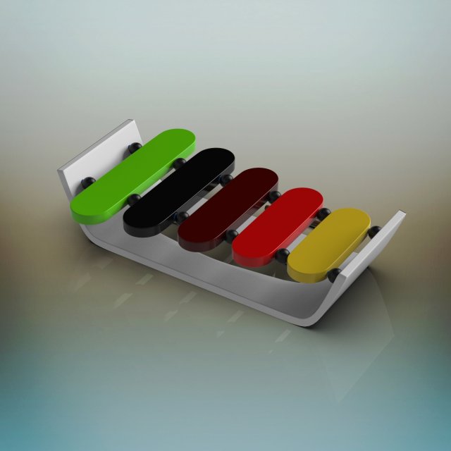 xilofone música madeira instrumento som percussão musical clássico tradicional Educação entretenimento desempenho melodia malho equipamento ritmo Diversão colori brinquedo 3D print model - Mito3D
