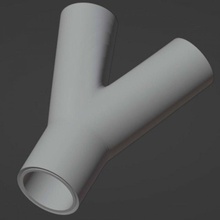 y branch aspirazione tubo flessibile 3d stampa modello in meccanico parti 3dexport connessione connettore vuoto più pulito officina polvere estrazione distributore giunzione rami 3d print model - Mito3D