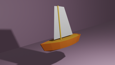 yacht 3d model in sailboat 3dexport lowpoly blender blender3d 3d print model - Mito3D