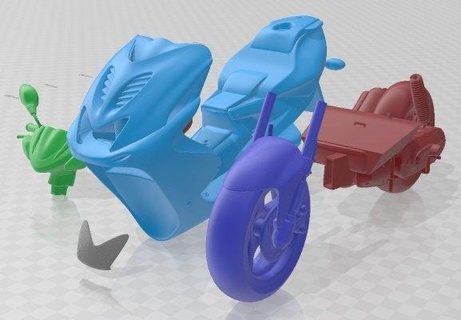 yamaha aerox scooter imprimible moto automotor pasatiempo micro escala bicicleta motocicleta 3d print model - Mito3D