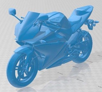 yamaha yzf 125 imprimible moto automotor pasatiempo micro escala bicicleta motocicleta 3d print model - Mito3D