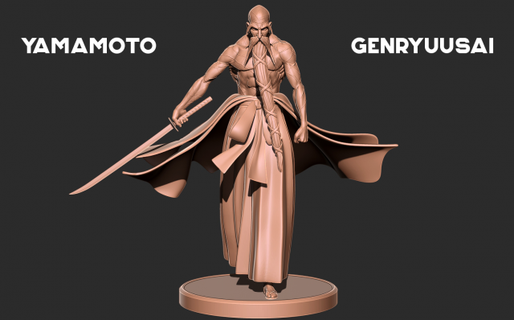 Yamamoto genryusai alvejante monstros criaturas Ichigo Kurosaki bancos shikai zanpakuto fracasso anime arte 3d print model - Mito3D