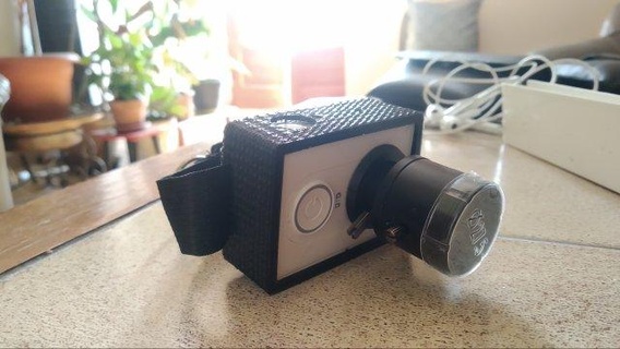 yi caméra couverture gaine électronique anti choc tpu action camera portable élastique bande 3dprintable 3dmodel vidéo photographie 4k ergonomique moleté 3d print model - Mito3D
