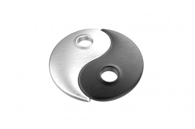 yin yang panneaux logos ying symbole chinois marque emblème concept mal Bouddha méditation bouddhisme carte géométrique forme yoga art 3D print model - Mito3D