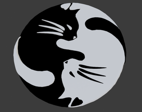 ying yang kedi kediler Evcil Hayvanlar Yavru yin Yang dekorasyon 3d print model - Mito3D