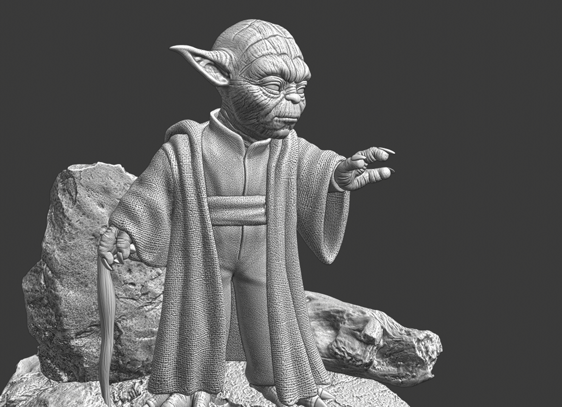 yoda 3d print model in monsters & creatures 3dexport star wars molel 3D print model - Mito3D