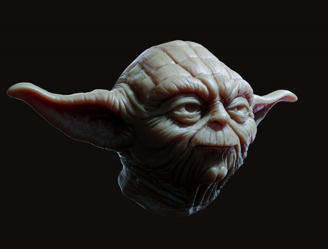 Yoda Kopf Monster Kreaturen cg Corona Figur Jedi Lichtschwert Miniatur Bildhauerei Krieg Sterne zbrush theclonewars Krone swfan Kunst 3D print model - Mito3D