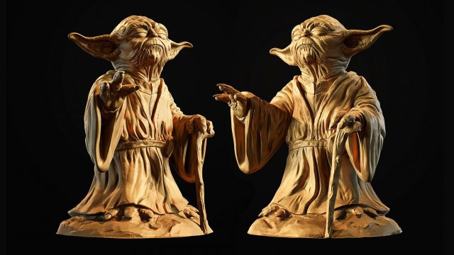 yoda escultura ventilador monstruos criaturas estatua estrella guerras Jedi fuerza despierta swfan guerra Galaxias theclonewars figurilla starwarsfan jedimaster luz sable sensible miniaturas figuritas mandaloriano 3D print model - Mito3D