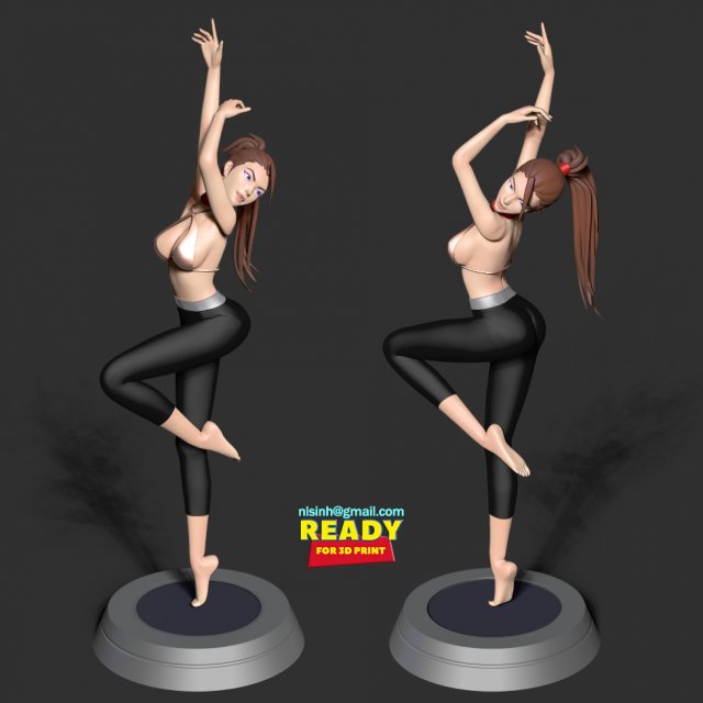 yoga girl 3d print model in woman 3dexport 3dprint 3dprinting statue figure sport 3D print model - Mito3D