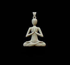 yoga pendant character human people sport lowpoly pose man male practice action muscle posing miniature figure statue statuette sculpture art jewelry 3d print model - Mito3D