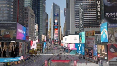 York cuadrado día noche Times Square paisaje urbano ny Manhattan Estados Unidos americano popular famoso punto referencia alto detallado hipoly 3d print model - Mito3D