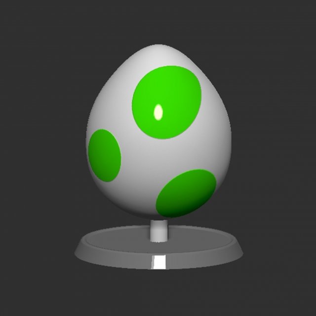 yoshi egg based 3d print model in figurines 3dexport mario supermario mariobros supermariobros nintendo zbrush faart game yoshiegg 3D print model - Mito3D