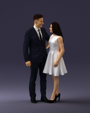 young couple 0002 3d print ready scan model polygon 3dprint human male realistic posed character people miniatures man woman child love relationship romance 3d print model - Mito3D