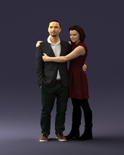 young couple 0003 3d print ready scan model polygon 3dprint human male realistic posed character people miniatures man woman child love relationship romance 3d print model - Mito3D