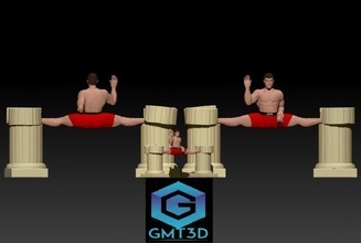 young jcvd statue martial art gap jean-claude fitness movies 90s stl 3dprint 3d print model - Mito3D