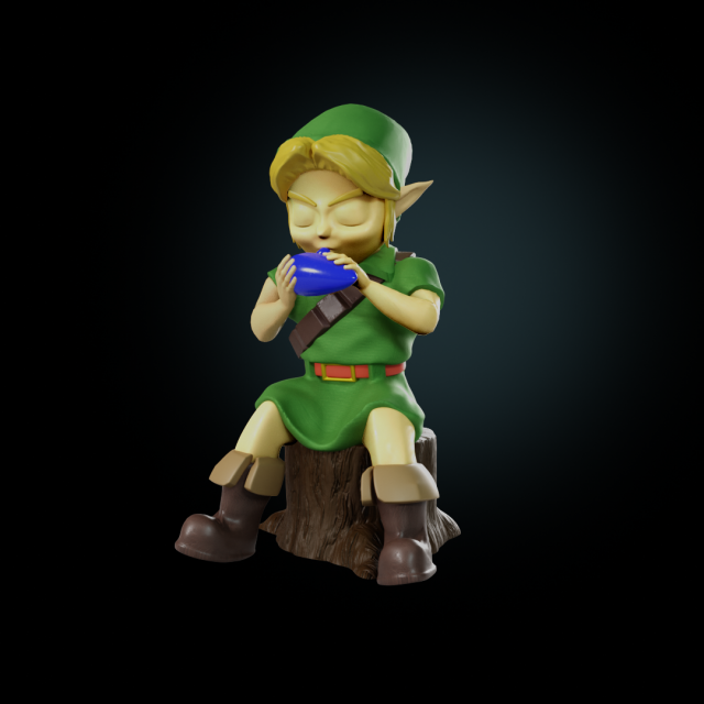 young link - zelda ocarina of time 3d print model in toys 3dexport nintendo64 smash-ultimate nintendo miniatures figurines 3D print model - Mito3D