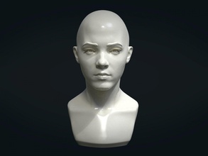 jovem mulher cabeça 3d impressão modelo in escultura 3dexport menina beleza bonita manequim arte humano 3d print model - Mito3D