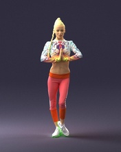 young woman yoga pose 0348 3d print ready scan model polygon 3dprint human male realistic posed character people miniatures man child style success outfit fashion 3d print model - Mito3D
