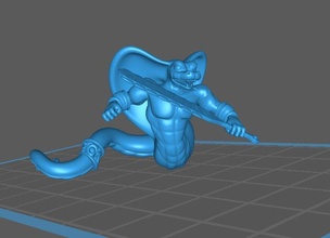 yuan ti snake man savaşçı poz 2 Bedava dnd Zindanlar ejderhalar Warhammer kaos yılan canavar yaratık 3d print model - Mito3D
