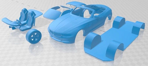z4 2010 printable car 3d print model in automotive 3dexport slot scalextric tamiya rc miniz hobby micro 3d print model - Mito3D