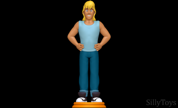 Borsa giovane ferocemente maschio biondo cartone animato 3d print model - Mito3D
