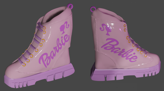 zapato scarpe Barbie chiave squillare llavero capi abbigliamento film pelicula ragazza ken dibujo animato bionda 3d print model - Mito3D
