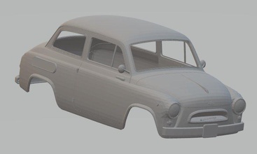zaz 965 imprimible cuerpo del coche ranura scalextric tamiya rc 1-32 1-24 1-10 3d print model - Mito3D