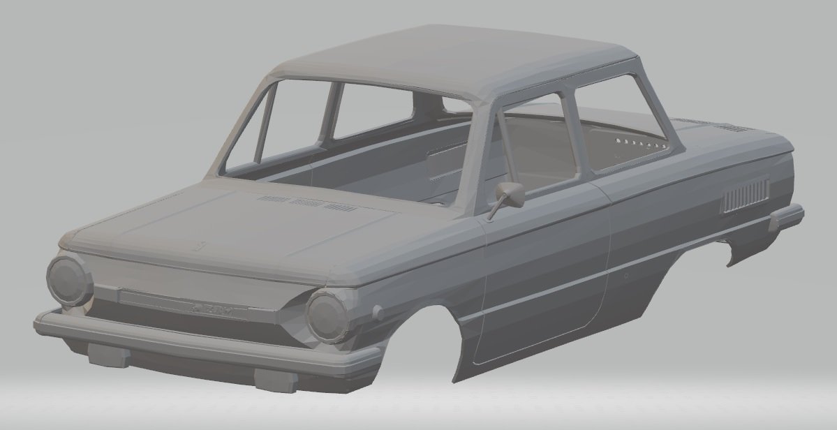 zaz 968 yazdırılabilir vücut araba yuvası scalextric tamiya rc radyo kontrol kabuk miniz Rus 3D print model - Mito3D