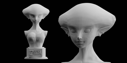 zelda princesa ruto ocarina of baixar stl arquivos estátua figura nintendo 3d impressão modelo in escultura 3dexport vídeo jogos respiração selvagem lenda 3d print model - Mito3D