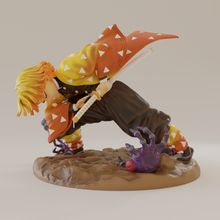 zenitsu tuono respirazione 3d stampa modello in uomo 3dexport scultura 3dprint agatsuma kimetsu yaiba figurina miniatura giocattoli arredamento statua anime carattere miniature figurine 3d print model - Mito3D