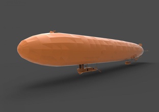zeplin lz 31 3d yazdır model in araç 3dexport hindenburg nazi keşif balonu hidrojen almanya ww1 ww2 askeri savaş hava gemi zanaat balon helyum uçak gz 22 kabin 3d print model - Mito3D