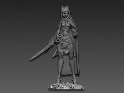 zero drakengard woman sword statue fashion sculpture art horizon dawn aloy fanart game games toys female character miniatures 3d print model - Mito3D
