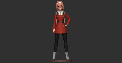 zéro 3d impression modèle in femme 3dexport anime character 3d print model - Mito3D