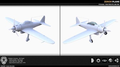 zeroh plane planor air aircraft 3dmodel lowpoly game asset rig free sfdemir 3d print model - Mito3D