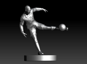 zidane 3d impressão modelo in homem 3dexport zinedine zizou real madrid madri futebol campeões liga campeões triel3d 3dart jogador balão escultura 3d print model - Mito3D