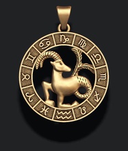 zodiaco capricornio lite 3d de cabra goathorned oro el horóscopo joya la joyería collar colgante colgantes imprimible rhino seagoat plata stl zbrush zodiac 3d print model - Mito3D