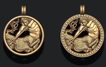zodiac sagittarius 3d print model in pendants 3dexport horoscope jewellery jewel necklace pendant magerit jewelry zbrush obj rhino gems printable stl gold silver centaur 3d print model - Mito3D